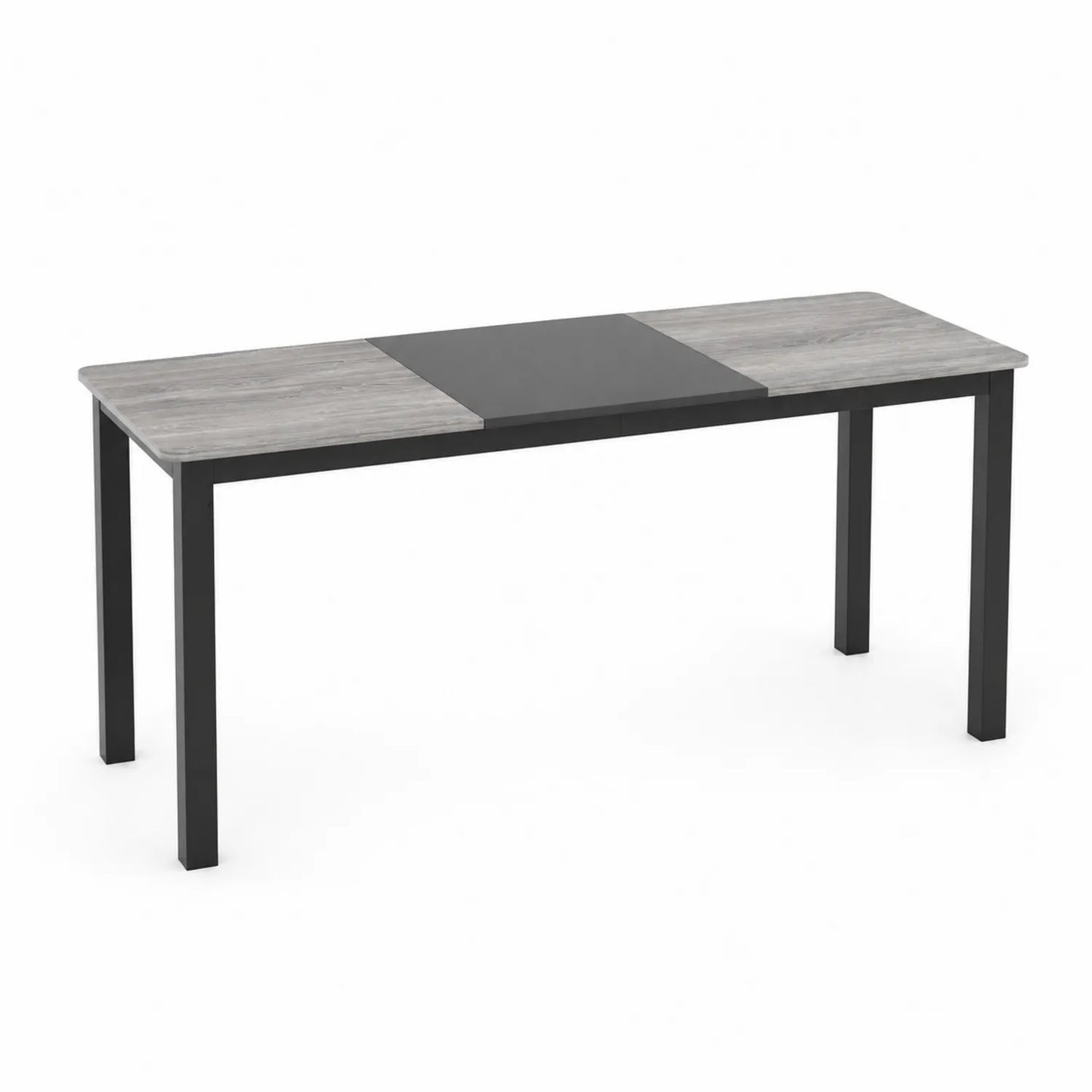 Esstisch rechteckig MDF Metall Grau/Schwarz 180x90x75 cm