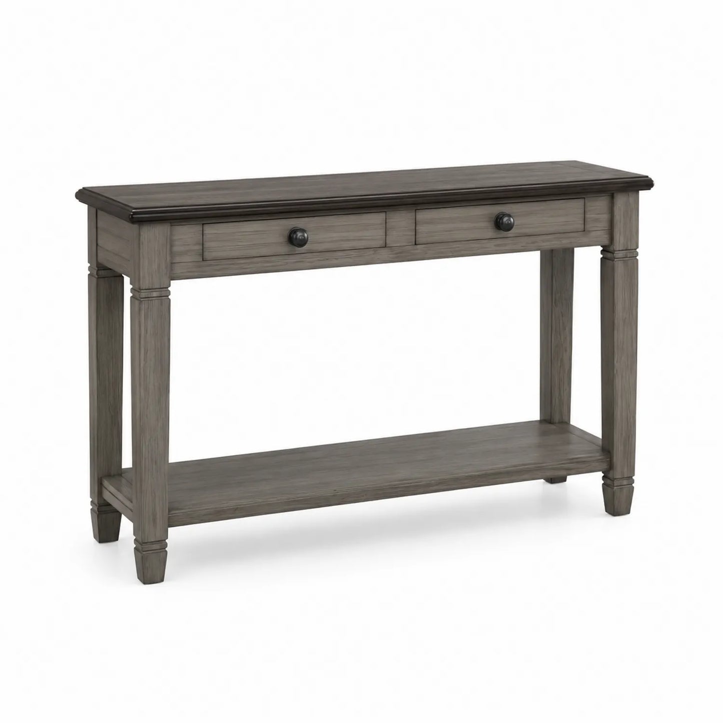 Konsolentisch Holz Grau 120cm mit 2 Schubladen