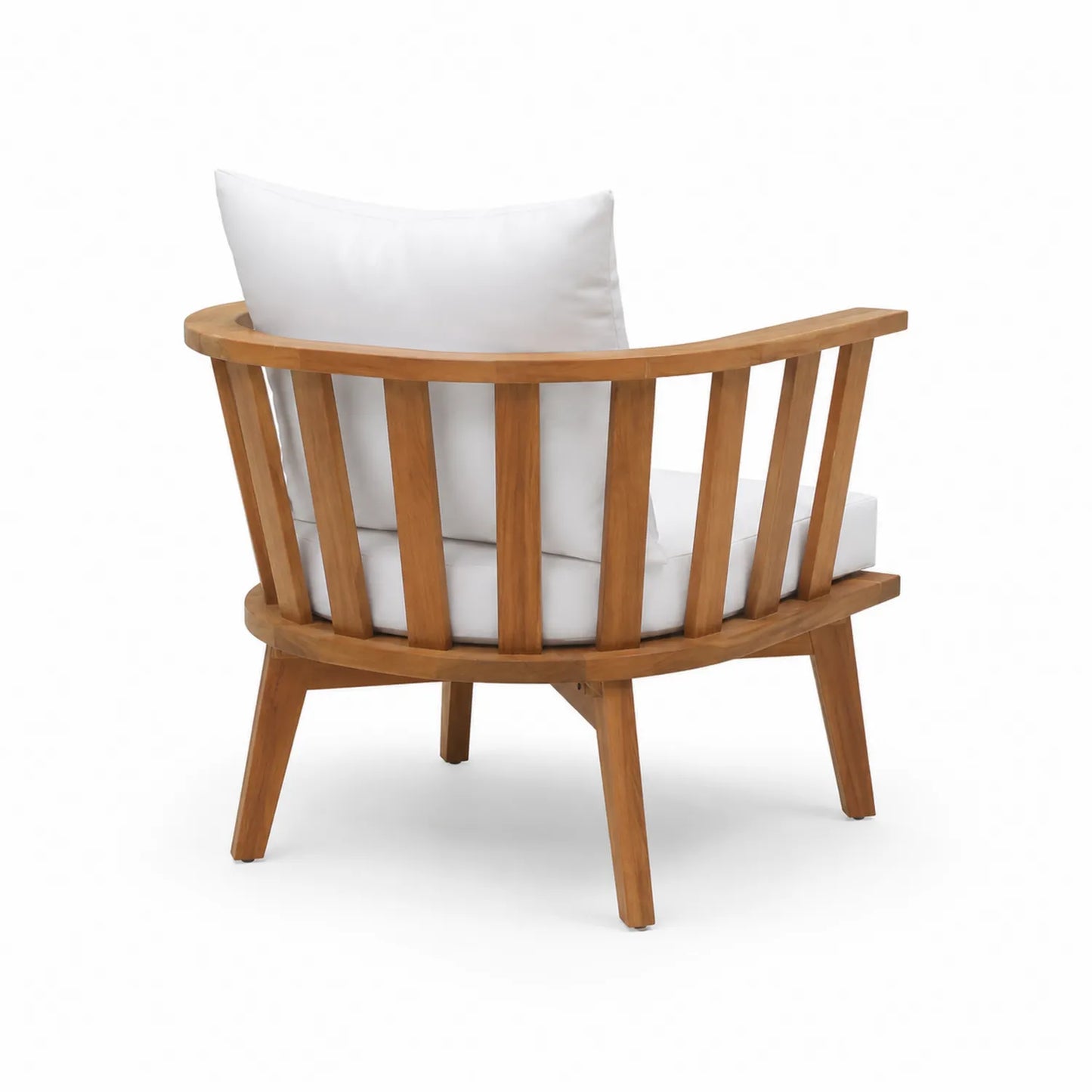 Teakholz Loungesessel mit Kissen Weiß 80cm