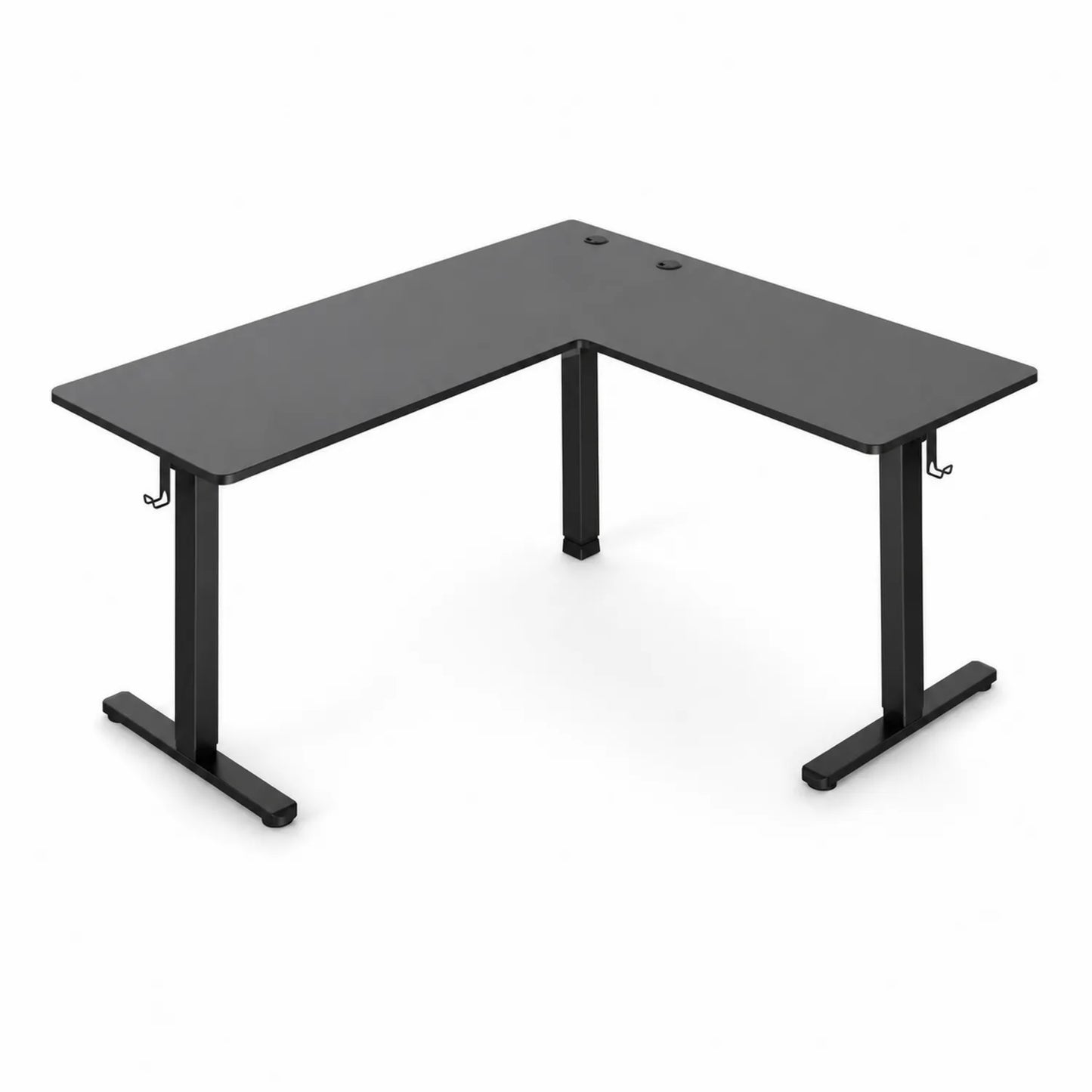 L-förmiger Schreibtisch Schwarz 160x140x75cm MDF Metallrahmen