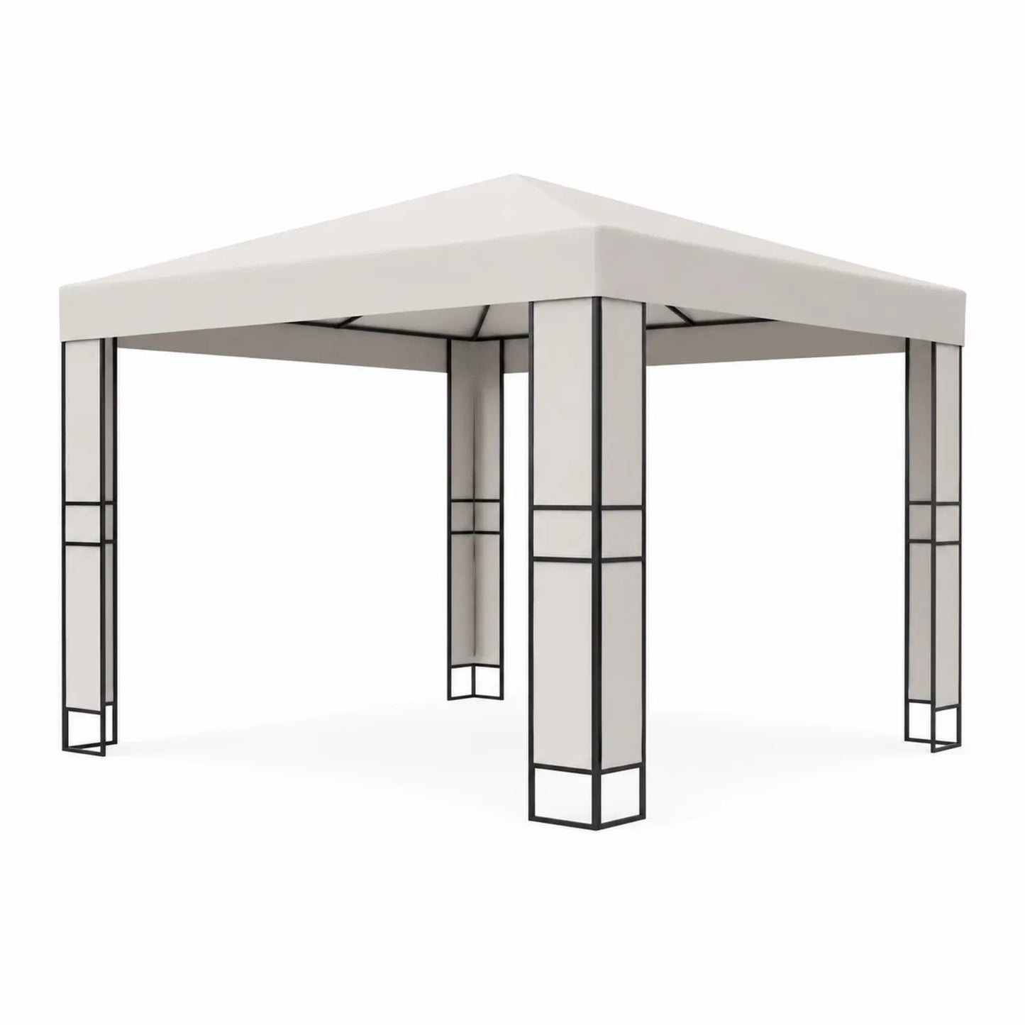 Gartenpavillon Stahlrahmen Beige 3x3m Polyester