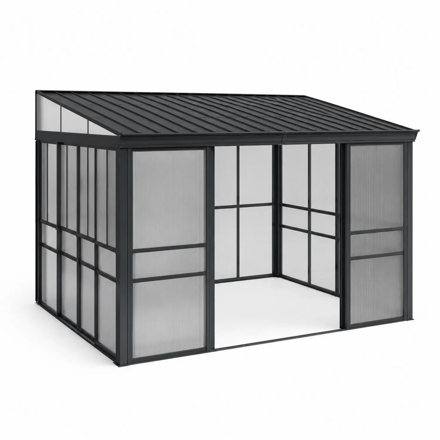 Aluminium Gartenpavillon Schwarz 360x300x260cm mit Polycarbonat