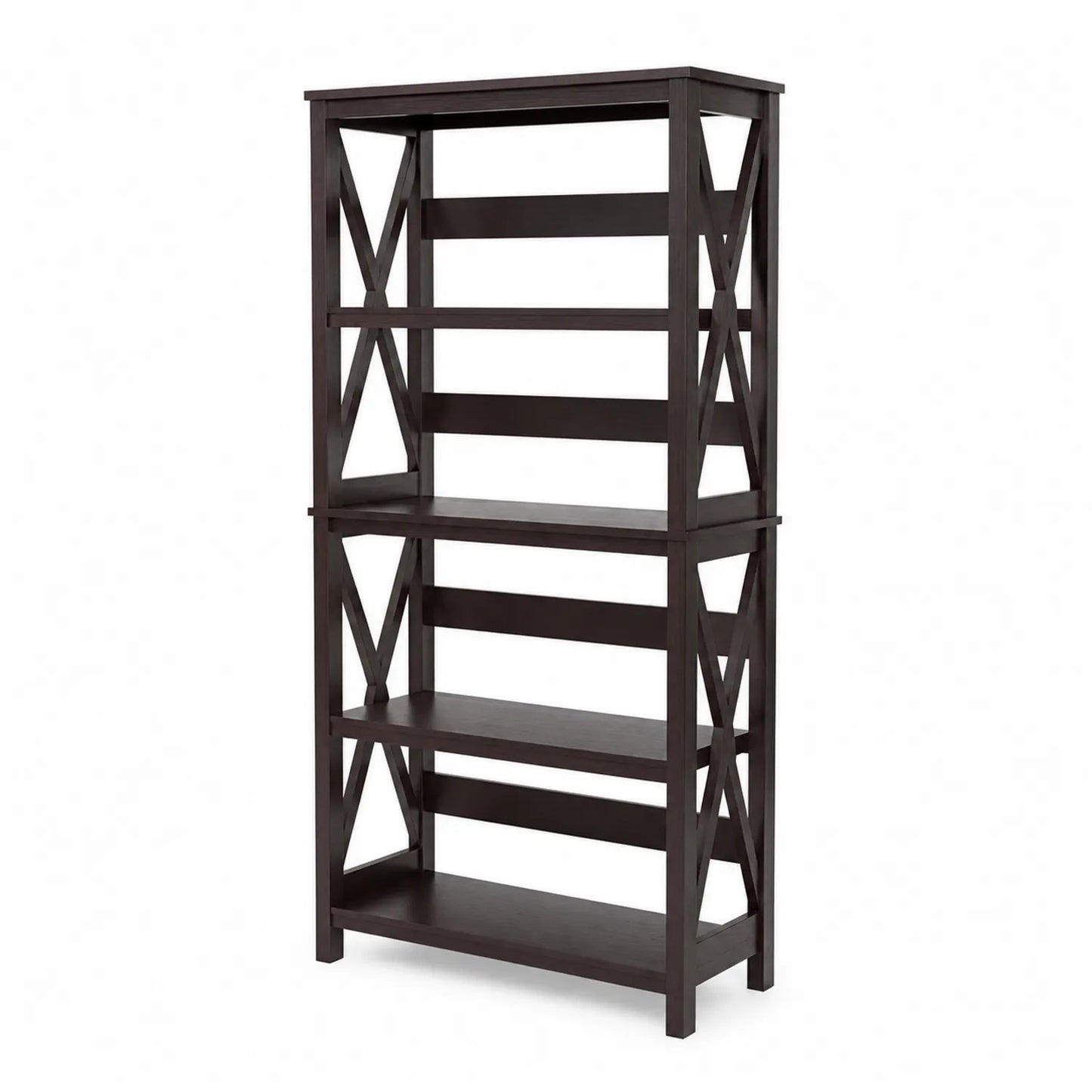 Bücherregal Holz Dunkelbraun 180x90x30cm