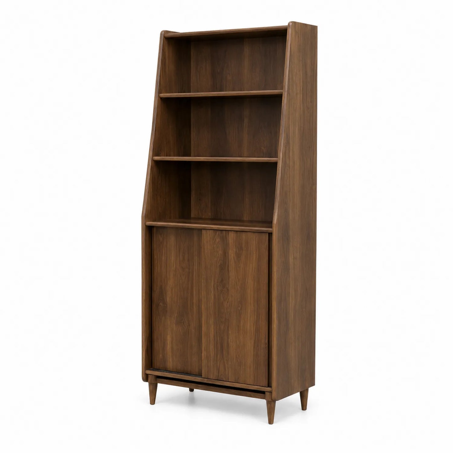 Walnuss Bücherregal mit Schiebetüren