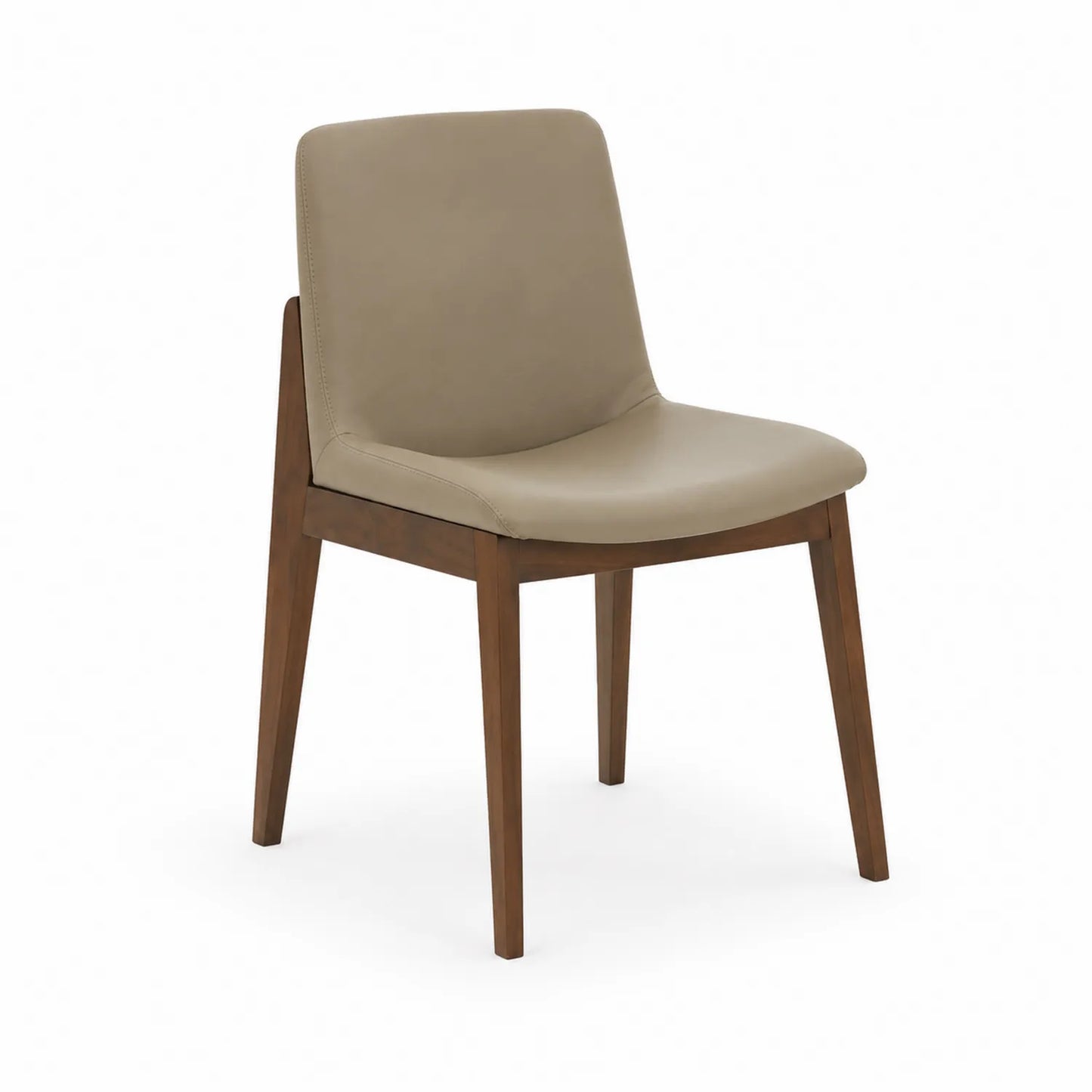 Stuhl Braun PU Leder Massivholzrahmen
