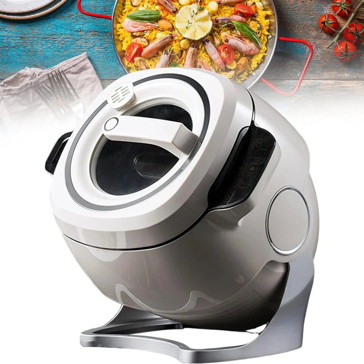 3D-Heizung Kochmaschine, Kocher, Topf, 6 L, 220 V, tragbar, Touch-Bedienung, 3D-Optik, Wärmefunktion
