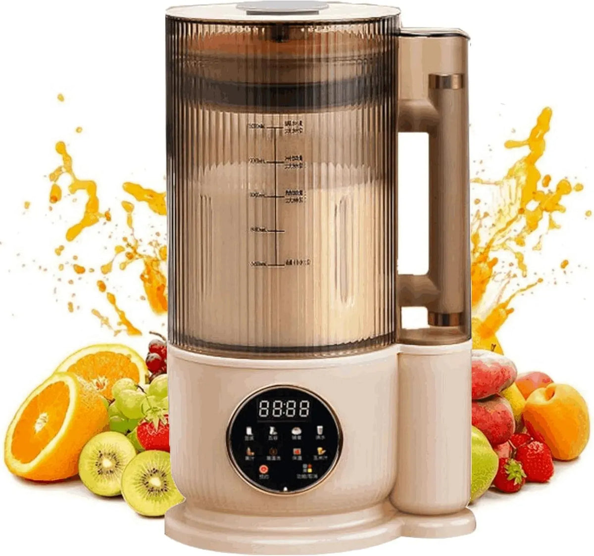 12-Klingen-Design 24-Stunden-Timer Sojamilchbereiter, Wandbrechmaschine, Abdeckung, 1,5 L, Warmhaltefunktion, Antihaftbeschichtung, Wärmefunktion