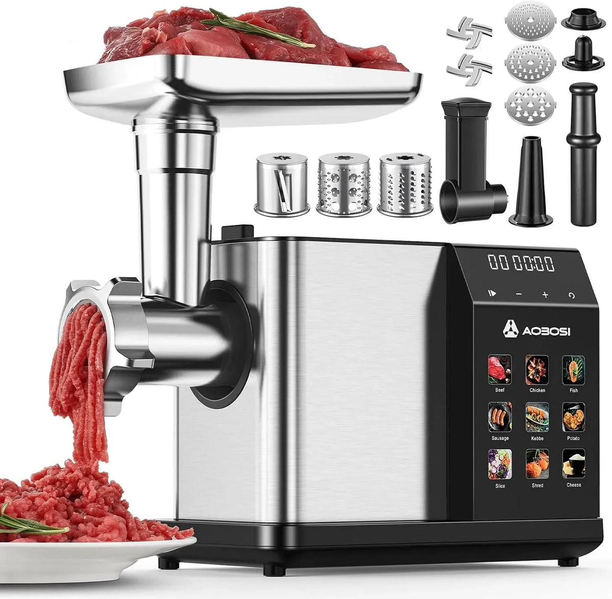Aufbewahrungsbehälter, Fleischwolf, Kibbe-Maker, 3000 W, Edelstahl, für den Heimgebrauch, AAOBOSI