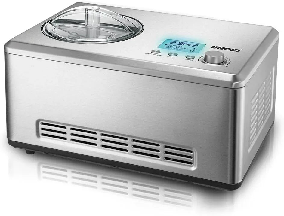 Eismaschine, Speiseeismaschine, 2 L, 180 W, LCD-Display, Edelstahl