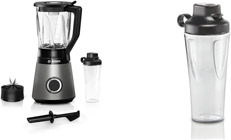 Bosch Serie 4 MMB6174SN Standmixer, 0,6 L, verbesserte Version & e MMZBT01B, Smoothie-ToGo-Flasche 0,6 L