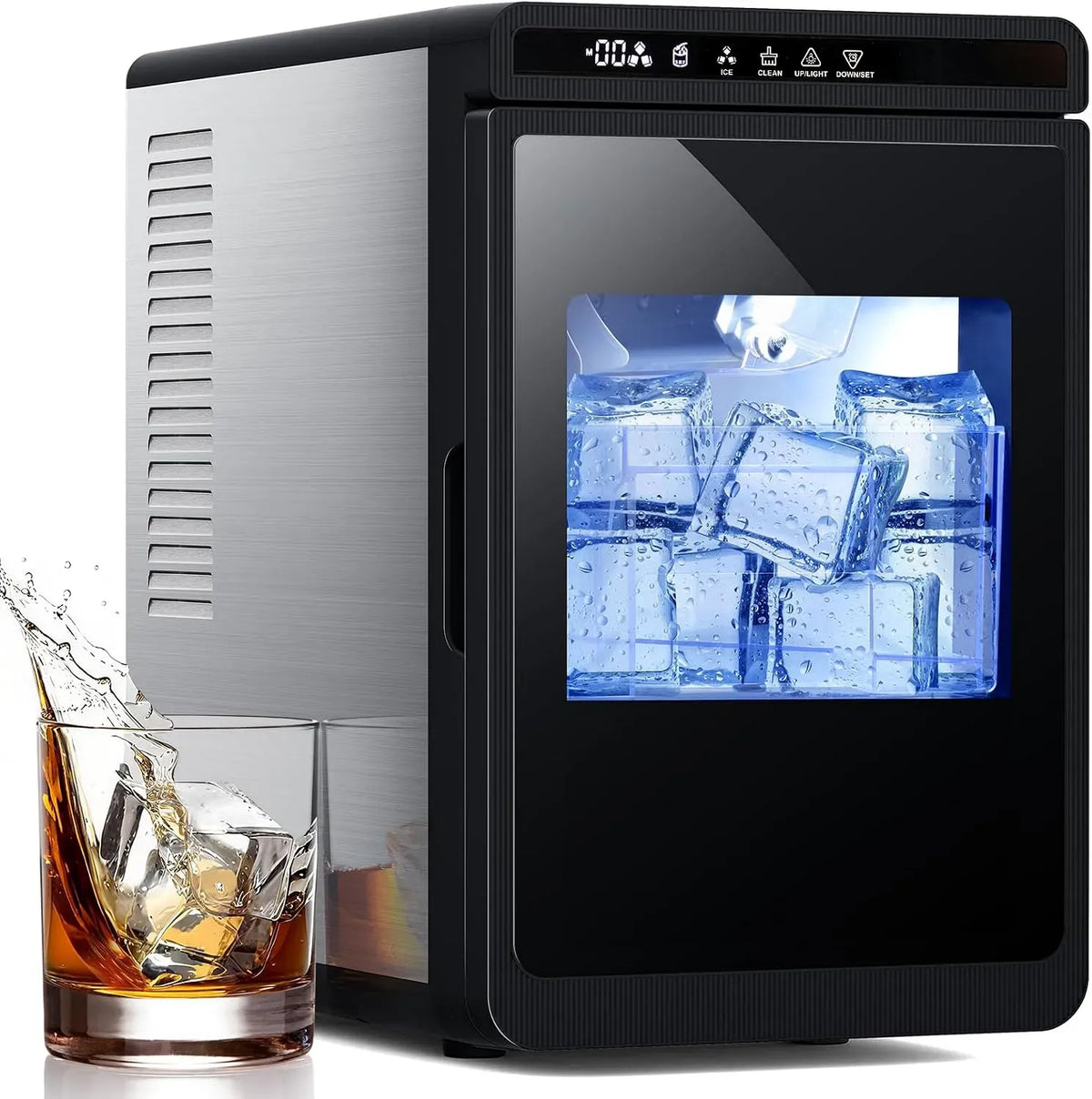 Eiswürfelmaschine 24-Stunden-Timer, 5 Eiswürfelgrößen für