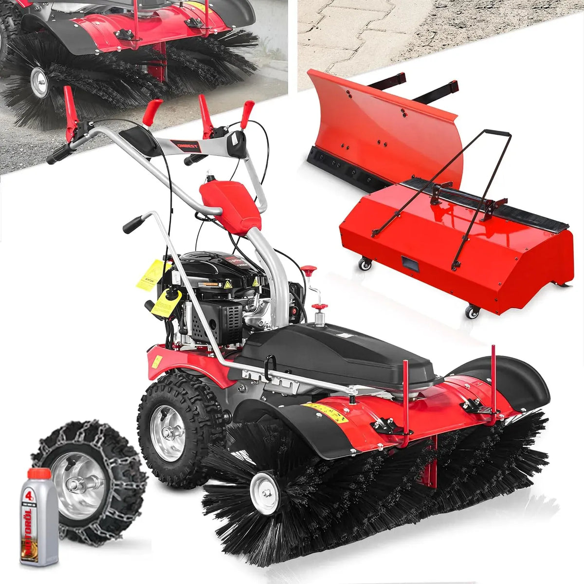 Kehrmaschine, Bodenkehrmaschine, 100 cm, ONBEST