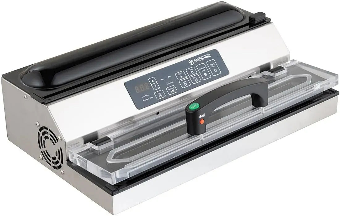 16L/Minute BVM016DP Beutel-Vakuumiergerät, Vakuumierer für Lebensmittel, 16 L, Edelstahl, GastroHero
