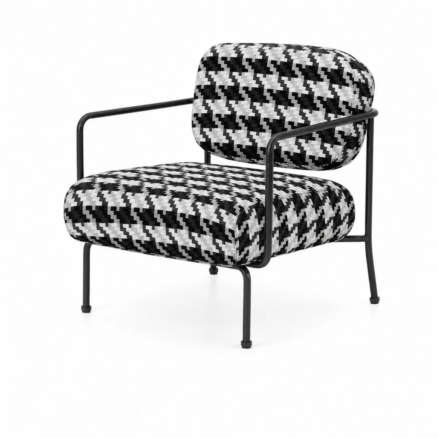 Stoff-Sessel mit Stahlrahmen Schwarz/Weiß