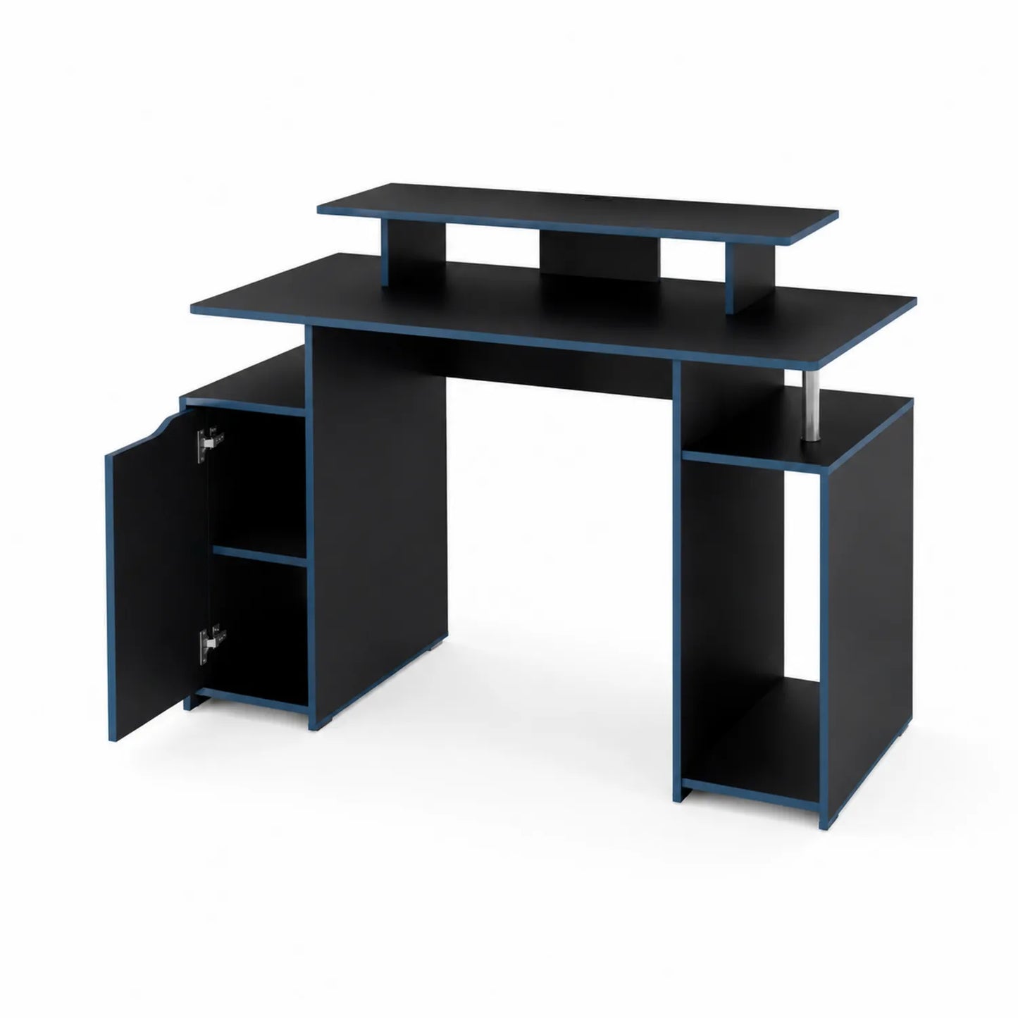 Schreibtisch Schwarz MDF mit Regal und Schrank