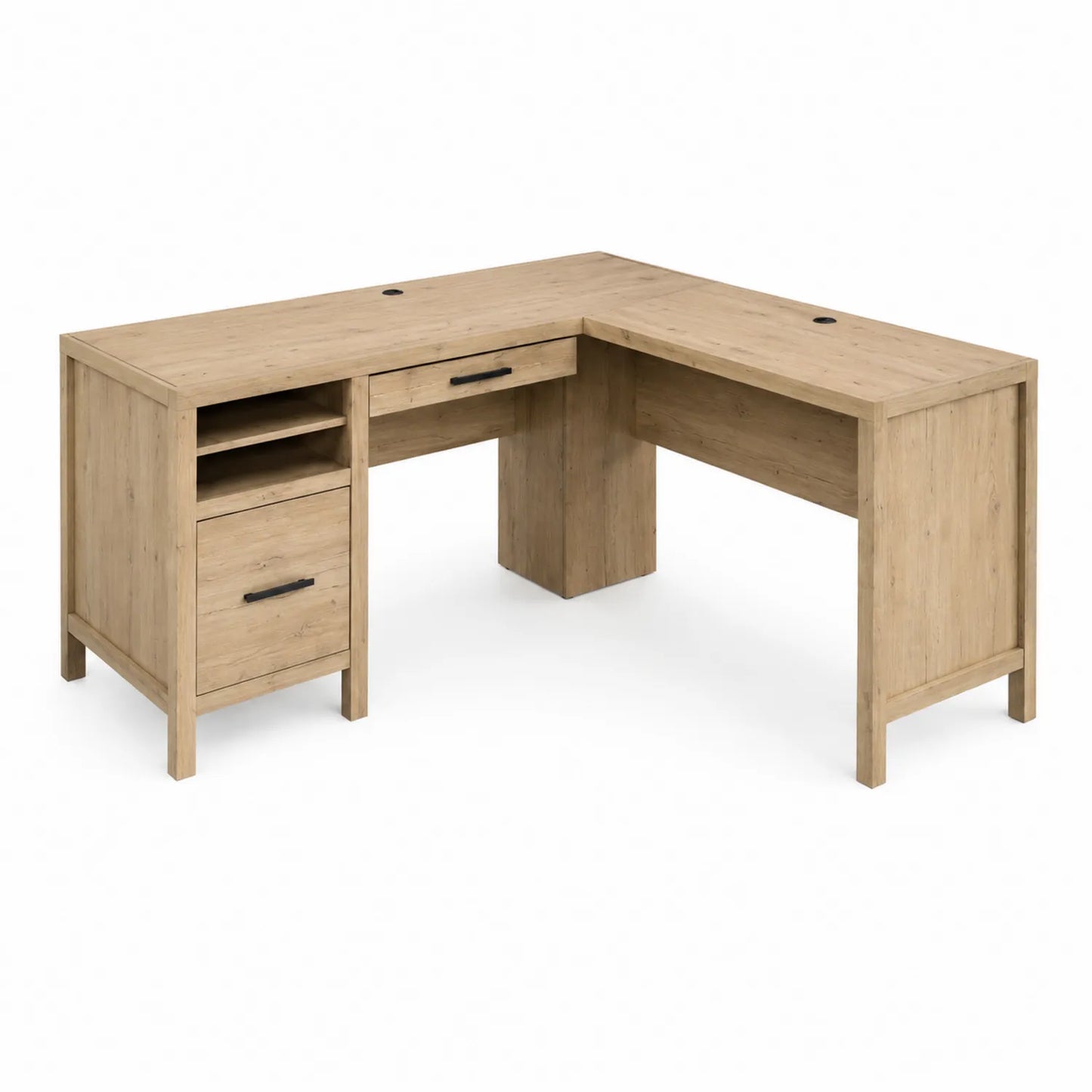 Eckschreibtisch L-Form Eiche mit Schublade und Ablage 150x120x75 cm