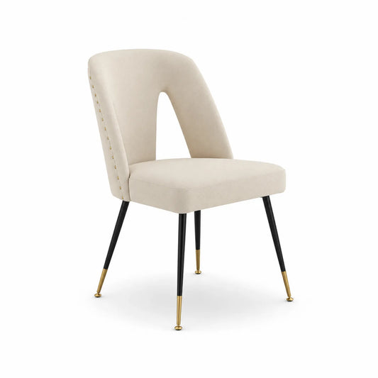 Esszimmerstuhl Samt Metallbeine Beige