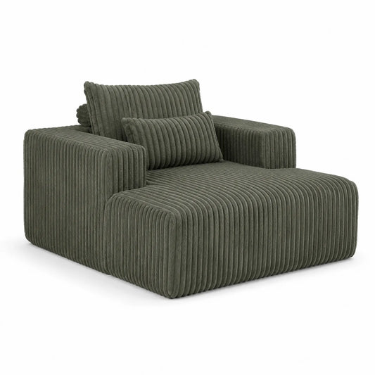 Cord Sessel Grün 100x100x80 cm Cordgewebe Schaumstofffüllung