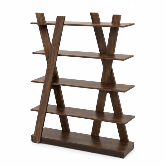 Regal 5 Ebenen Holz Dunkelbraun 152x120x35cm