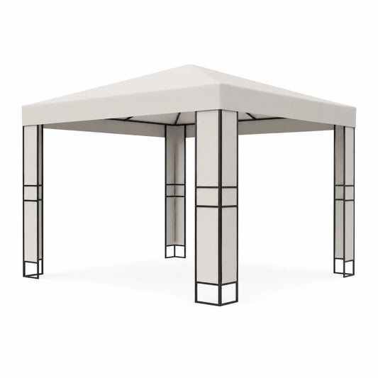 Gartenpavillon Stahlrahmen Beige 3x3m Polyester