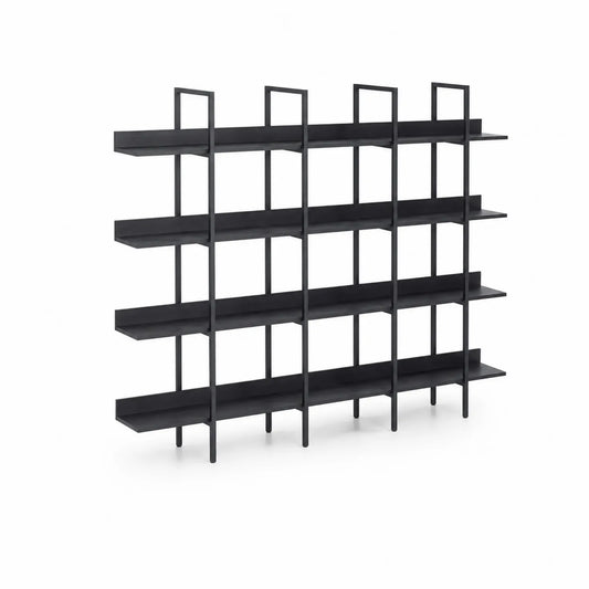 Schwarz Metall Bücherregal 150x30x180cm