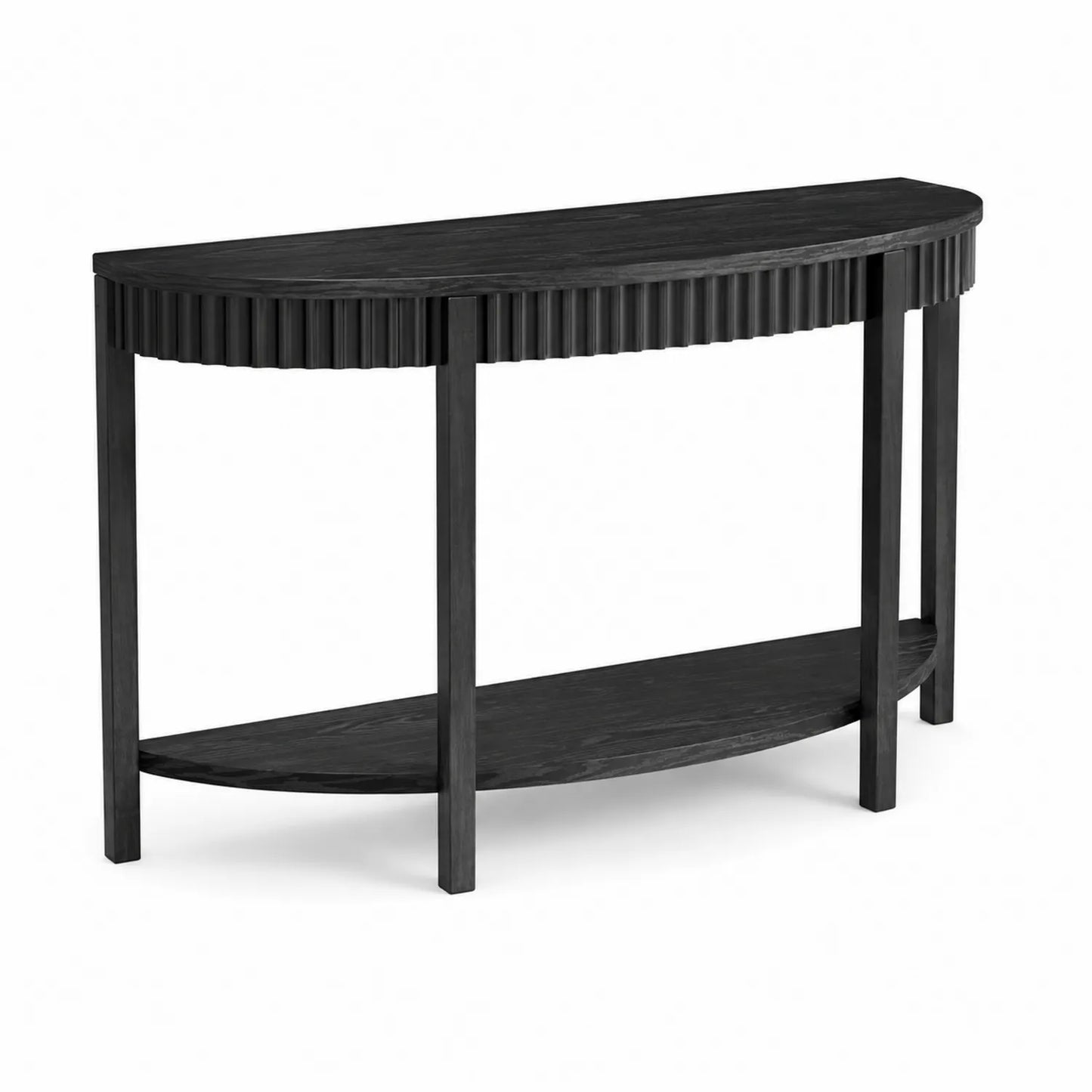 Halbrunder Konsolentisch Holz Schwarz 120cm