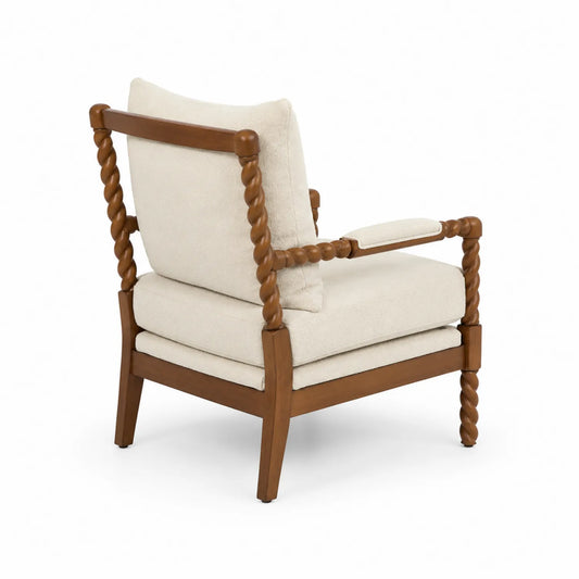 Polsterstuhl Massivholz Beige