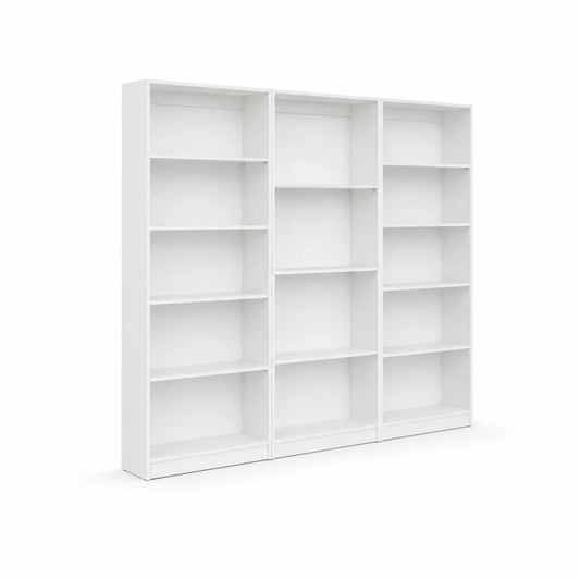Weißes Bücherregal Set aus Holzwerkstoff 180x240x30 cm