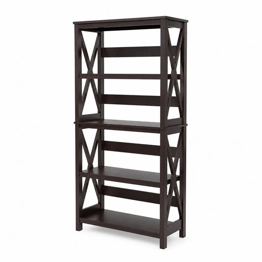 Bücherregal Holz Dunkelbraun 180x90x30cm