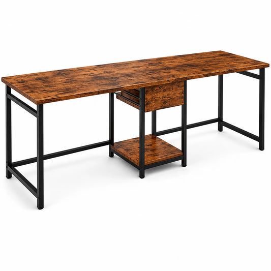 Schreibtisch aus Spanplatte mit Stahlrahmen 140x60x75cm