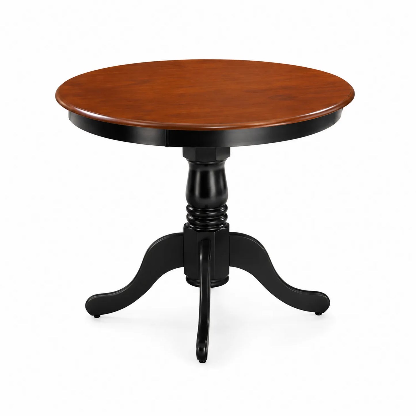 Runder Holztisch mit schwarzem Gestell 76x90 cm
