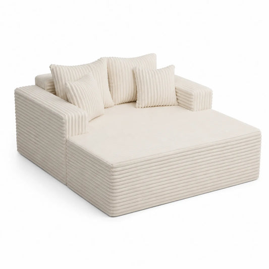 Beiges Ecksofa mit Kordbezug 200cm x 160cm