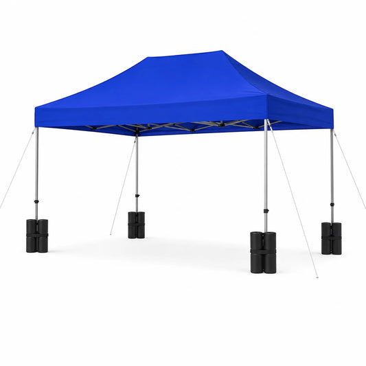 Faltpavillon 3x3m Blau Polyester mit Aluminiumrahmen