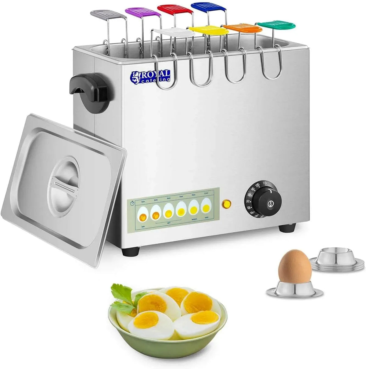 RCEB-8T Eierkocher, Eierbecher, 2600 W, Gastronomie, Edelstahl, für 8 Eier, Royal