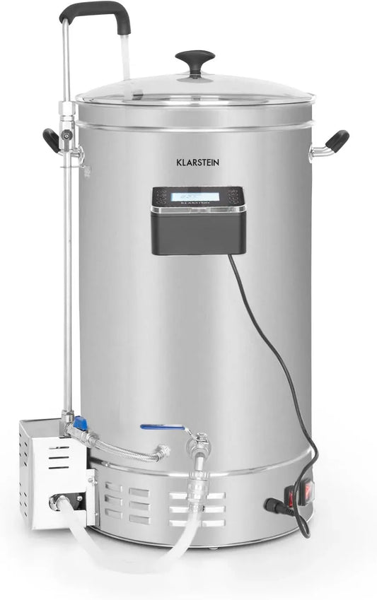 Klarstein Bierbrauanlage, Umwälzpumpe, Gärbehälter, 45 L, 3300 W, Touch-Bedienung, Timer, Edelstahl