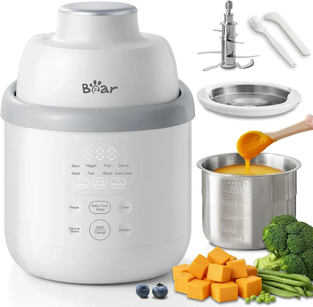 Food Maker, Babynahrungszubereiter, Babybrei-Zubereiter, Edelstahl, für gesunde hausgemachte Babynahrung