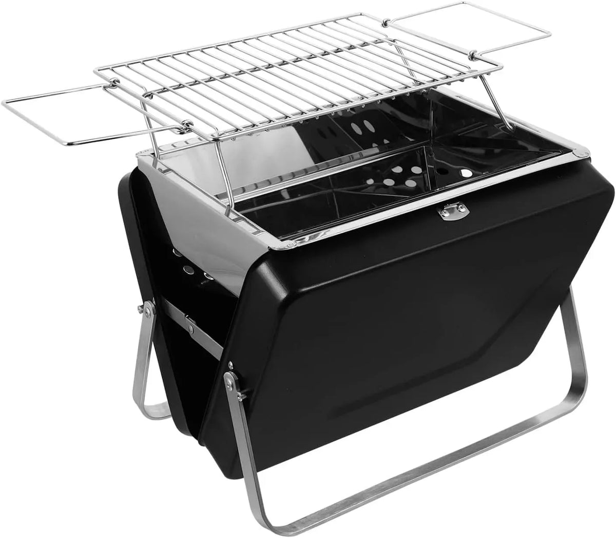 Grill, tragbar, Outdoor, Camping, Holz, für Camping und Terrasse Kompakter Faltbarer Holzkohlen
