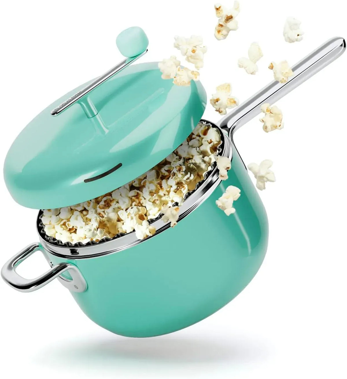 Popcorn-Maschine, Edelstahl, Popsmith Popcorn-Popper in Cremefarben