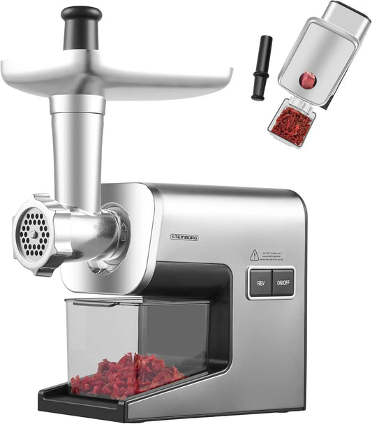 Hackfleischmaschine, Fleischwolf, AC-Motor, 2000 W, Edelstahl, 2 Geschwindigkeiten