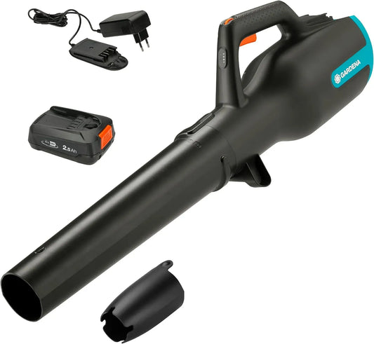 P4A Kabellos, Verstellbare Geschwindigkeit, Gardena Akku-Laubbläser PowerJet 18V Ready-to-Use Set: Laubreinigung, 14890-20, Hohe Luftmenge