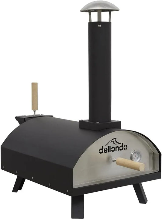 Elektrischer Pizzaofen, 35,6 cm, tragbar, Ofen zum Backen, Tragbarer Pizzaofen und Räucherofen mit Holzofen