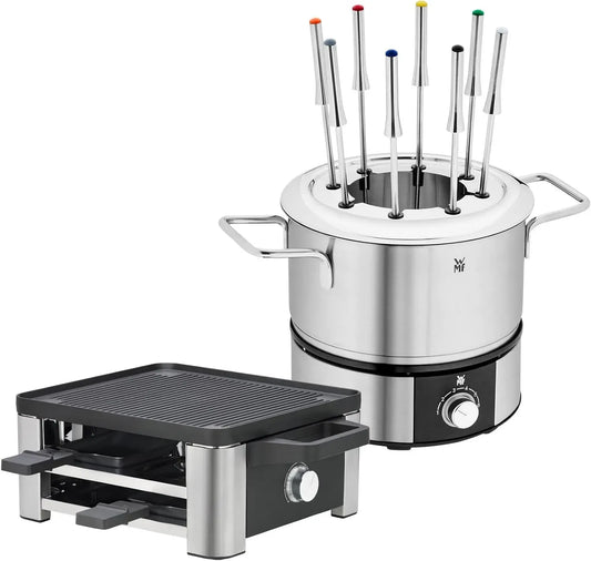 WMF 2-teilig Fondue, Grill, 870 W, 1400 W, 2 Temperaturzonen, Edelstahl, für 8 Personen