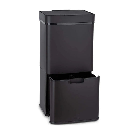 Klarstein automatisches Öffnen und Schließen, Royal Trash Sensor-Mülleimer, 72 L Volumen in 4 Behältern, Restmüll & Recycling-Abfälle: 43 & 2 x 12,5 L
