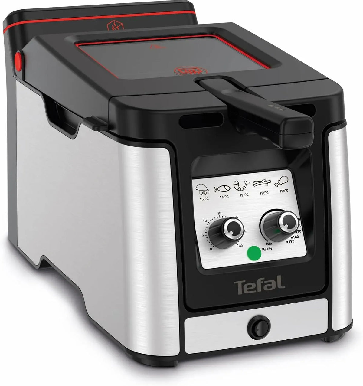 Tefal FR600D Geschirrspüler, Spülmaschine, Timer, Thermostat, Edelstahl, Schwarz, Kapazität 1,2 Kg