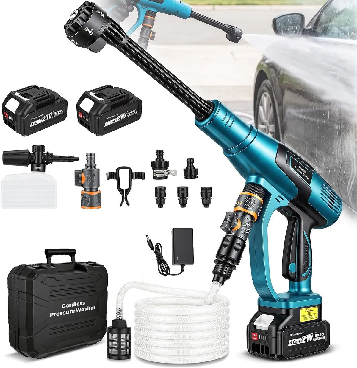 Makita Hochdruckreiniger, 18 V, Hochdruckreinigungsgerät, Yofuly Akku Hochdruckreiniger Kompatibel mit 18V Akkus