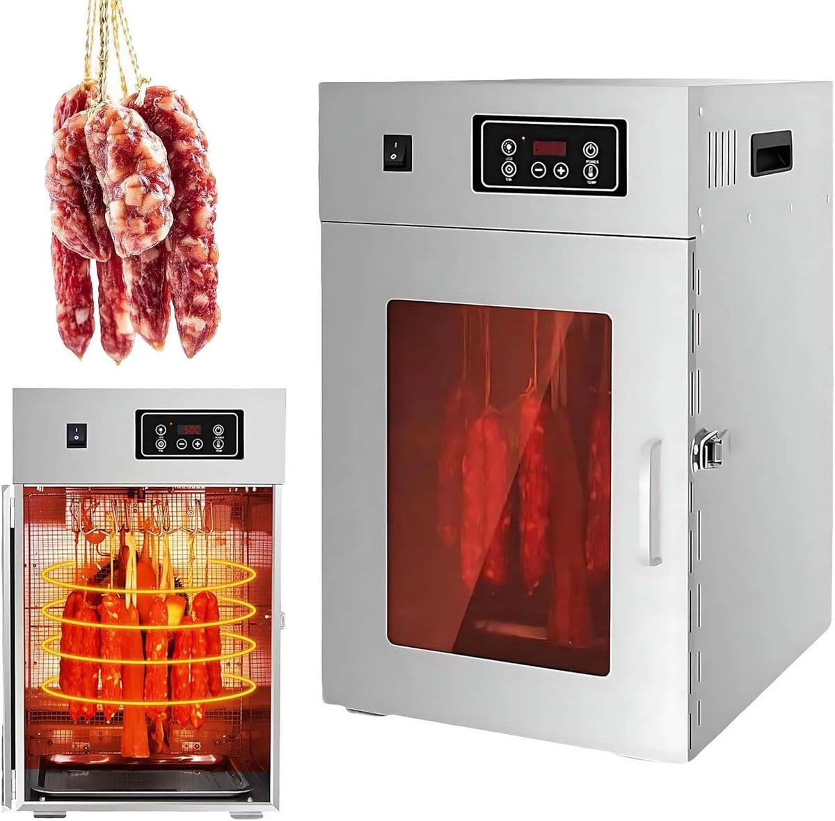 Wäschetrockner 24-Stunden-Digitaltimer 15kg/time-Standard, 15 kg, 30 bis 90 °C, 2 Temperaturzonen, Edelstahl, 14/30 Haken