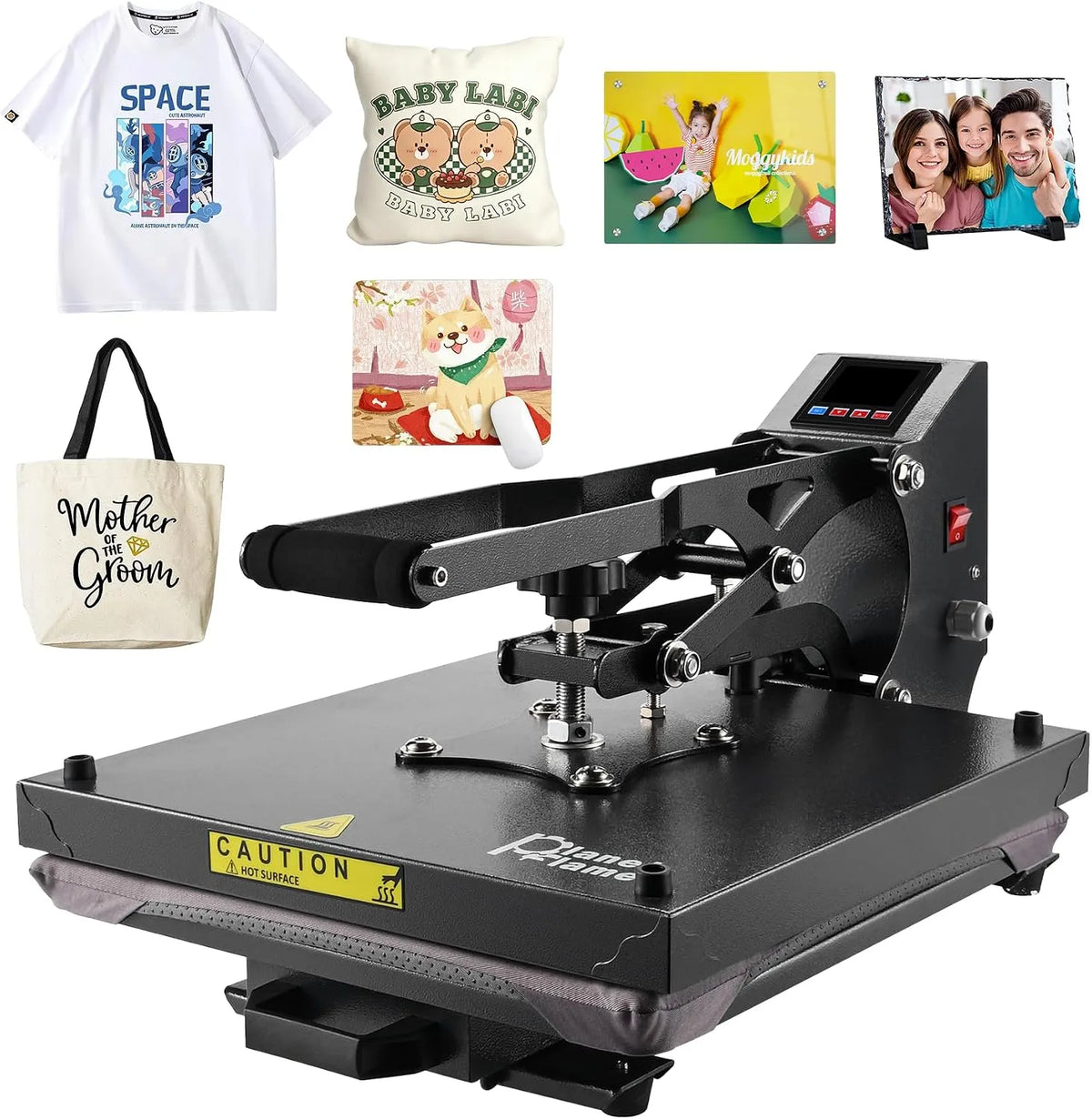 Flachbett-Heizpresse, Wärmepresse, Heißpresse, Wärmefunktion, für T-Shirts Wärmepresse mit Griff für Sublimations-Wärm