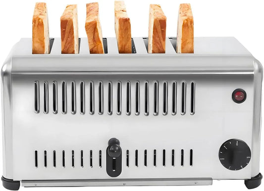 Brotbackautomat 6Slice, Brotbackmaschine, Gastronomie, Edelstahl, Gewerblicher Pop-Up-Toaster mit 4/6 Schlitzen, 2,8 cm