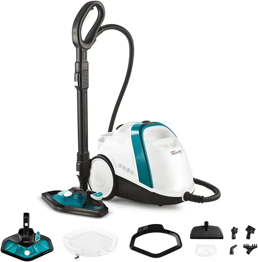 Dampfreiniger, 1500 W, Druckdampf, Weiß, Polti Vaporetto Smart 100 T, 8 Zubehörteile inklusive