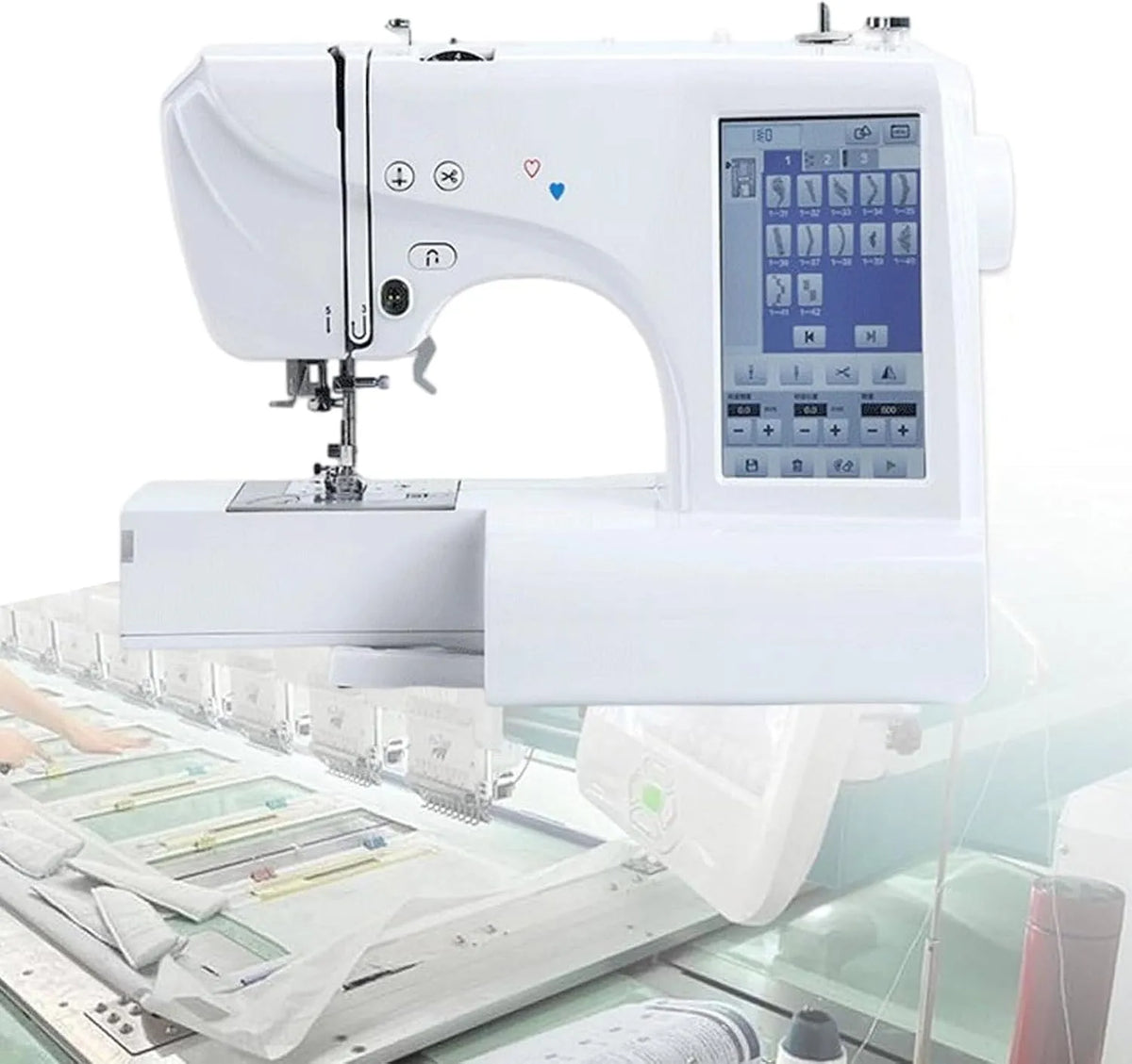 Haushaltsstickmaschine, VerläNgerungstisch, Mini-NäHmaschine, AnfäNger, elektrische Nähmaschine, Stickautomat, LED-Beleuchtung, für AnfäNger